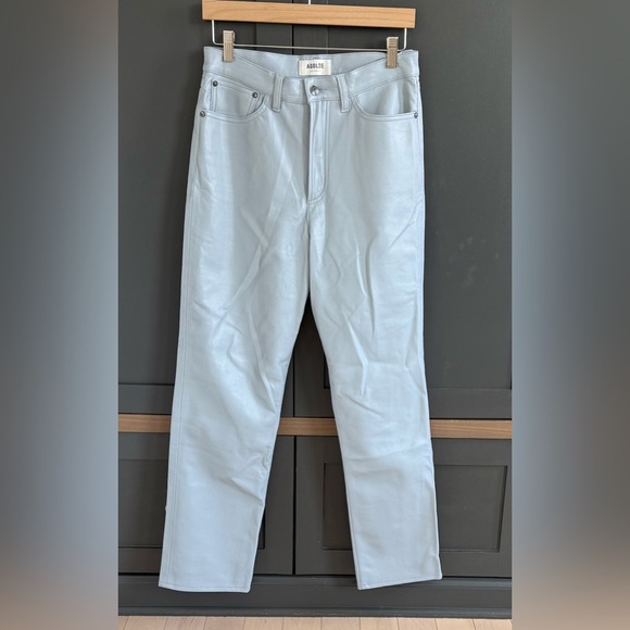 Agolde 90’s Pinch Waist Blue Leather Pants • 27 - Picture 3 of 11